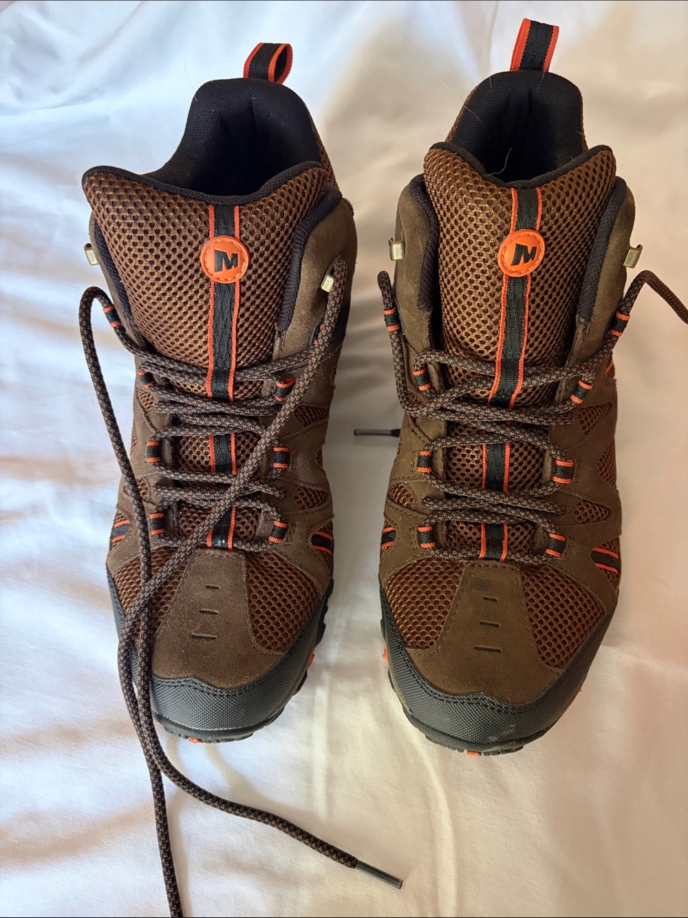 Merrell Brown and Orange Men's Trail Boots